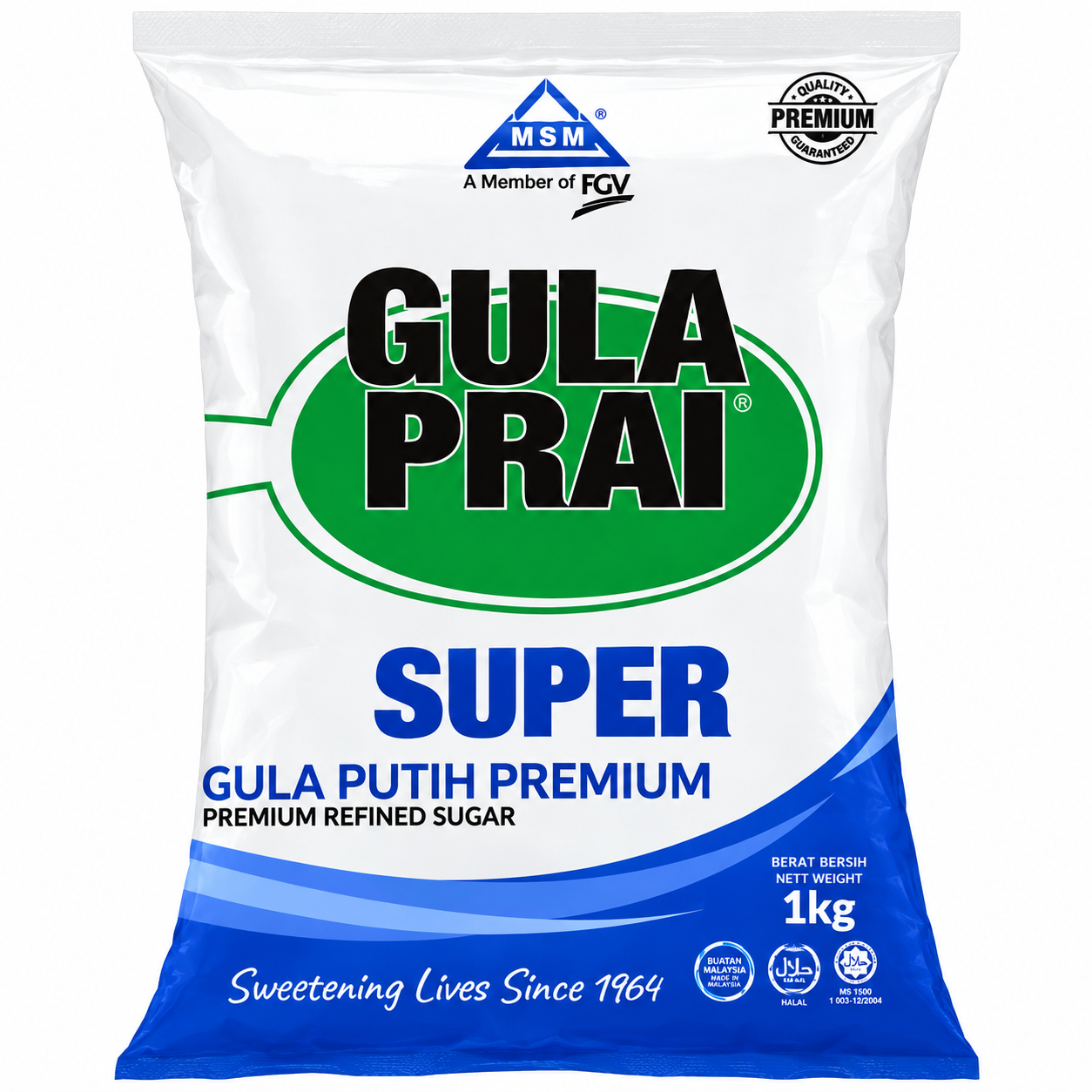 Gula Prai Premium 1kg MSM PREMIUM SUGAR 1KG X 24 BAG - Image 1